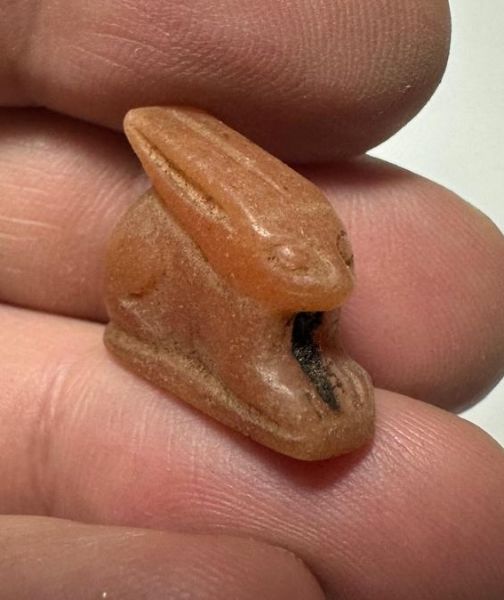 Picture of ANCIENT EGYPT -  BEAUTIFUL  CARNELIAN AMULET OF A HARE . NEW KINGDOM .1250 B.C. 
