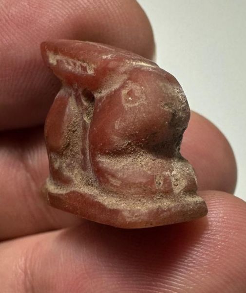 Picture of ANCIENT EGYPT -  BEAUTIFUL  CARNELIAN AMULET OF A HARE . NEW KINGDOM .1250 B.C. 