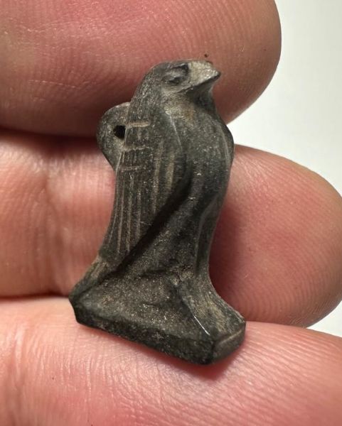 Picture of ANCIENT EGYPT. NEW KINGDOM STONE FALCON (HORUS) AMULET. 1250 B.C