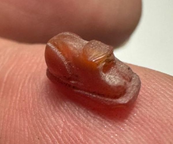 Picture of ANCIENT EGYPT, NEW KINGDOM TINY CARNELIAN STONE CAT AMULET. 1400 B.C
