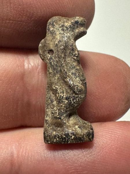 Picture of ANCIENT EGYPT, NEW KINGDOM STONE AMULET OF TAWERET .  1400 - 1100 B.C