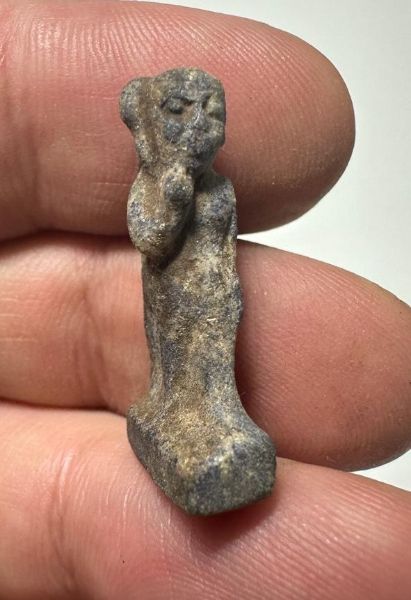 Picture of ANCIENT EGYPT, NEW KINGDOM LAPIS LAZULI STONE AMULET OF BABAY HORUS .  1400 - 1100 B.C