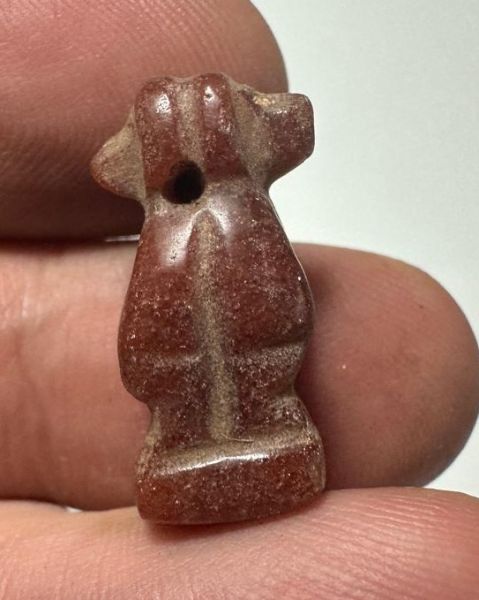 Picture of ANCIENT EGYPT, NEW KINGDOM CARNELIAN DOUBLE SIDED BABOON  AMULET. 1400 B.C