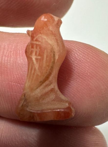 Picture of ANCIENT EGYPT. NEW KINGDOM STONE FALCON (HORUS) AMULET. 1250 B.C
