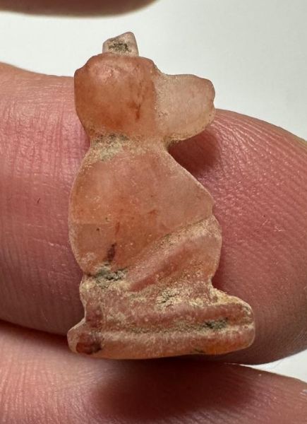 Picture of ANCIENT EGYPT.  NEW KINGDOM STONE BABOON AMULET. 1250 B.C