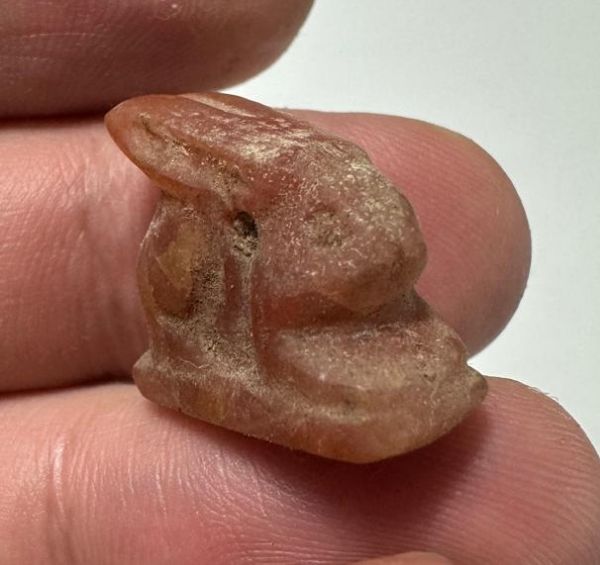 Picture of ANCIENT EGYPT -  BEAUTIFUL  CARNELIAN AMULET OF A HARE . NEW KINGDOM .1250 B.C. 