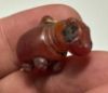 Picture of ANCIENT EGYPT. CARNELIAN HIPPOPOTAMUS WITH THE ORIGINAL ANCIENT GOLD RING ATTACHED. 1250 B.C. NEW KINGDOM