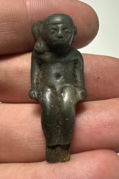 Picture of ANCIENT EGYPT. HUGE NEW KINGDOM STONE AMULET OF BABY HORUS. 1400 - 1200 B.C