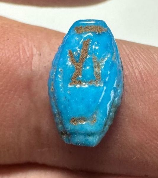 Picture of ANCIENT EGYPT. LATE NEW KINGDOM FAIENCE SCARABOID. 13TH - 12TH CENTURY  BC .   