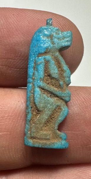 Picture of ANCIENT EGYPT. LATE NEW KINGDOM FAIENCE AMULET OF TAWERET. 13TH - 12TH CENTURY  BC .   