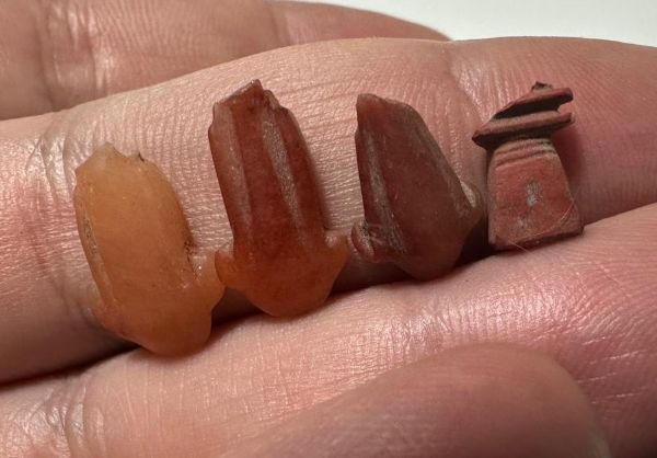 Picture of ANCIENT EGYPT. NEW KINGDOM  LOT OF 4 STONE  AMULETS . 1400 - 1200 B.C. damaged