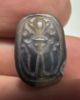 Picture of ANCIENT EGYPT, NEW KINGDOM BANDED AGATE STONE SCARAB. HATHOR. 1400 - 1200 B.C