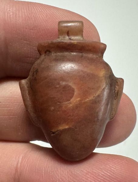 Picture of LARGE SIZE: ANCIENT EGYPT, NEW KINGDOM AGATE STONE HEART AMULET. 1400 - 1200 B.C