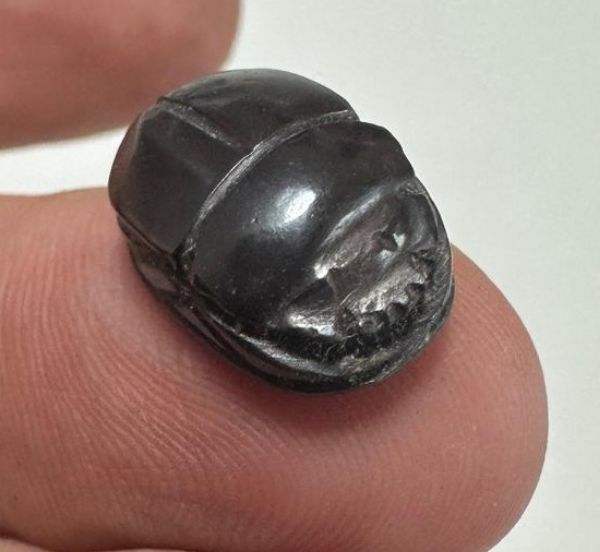 Picture of ANCIENT EGYPT, NEW KINGDOM HEMATITE STONE SCARAB.  1400 - 1200 B.C