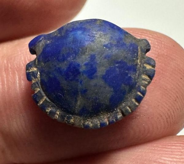 Picture of ANCIENT EGYPT. LAPIS LAZULI SEA SHELL AMULET. 1250 B.C  NEW KINGDOM