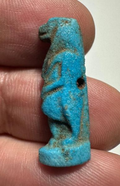 Picture of ANCIENT EGYPT. LATE NEW KINGDOM FAIENCE AMULET OF TAWERET. 13TH - 12TH CENTURY  BC .   