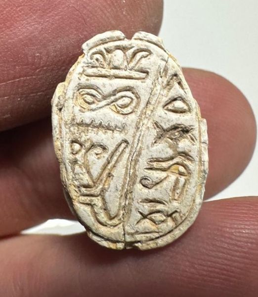 Picture of ANCIENT EGYPT.  SECOND INTERMEDIATE PERIOD STEATITE  STONE SCARAB. 1750 - 1550 B.C 