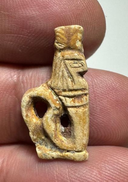 Picture of ANCIENT EGYPT.  ROMAN BONE AMULET OF A COBRA. 100 - 200 A.D