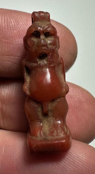 Picture of ANCIENT EGYPT, NEW KINGDOM CARNELIAN BES AMULET. 1400 - 1200 B.C