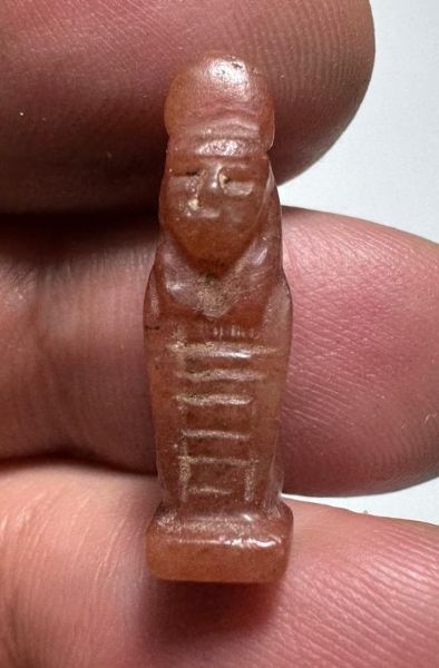 Picture of ANCIENT EGYPT. NEW KINGDOM  STONE  AMULET OF COBRA WITH ISIS HEAD. 1400 - 1200 B.C