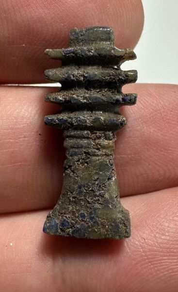 Picture of ANCIENT EGYPT. LAPIS LAZULI DJED PILLAR AMULET . NEW KINGDOM. 1250 B.C