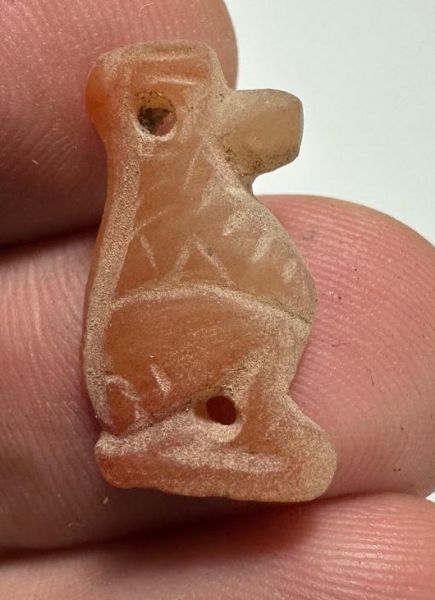 Picture of ANCIENT EGYPT.  NEW KINGDOM STONE BABOON AMULET. 1250 B.C