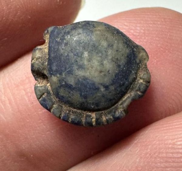 Picture of ANCIENT EGYPT. LAPIS LAZULI SEA SHELL AMULET. 1250 B.C  NEW KINGDOM