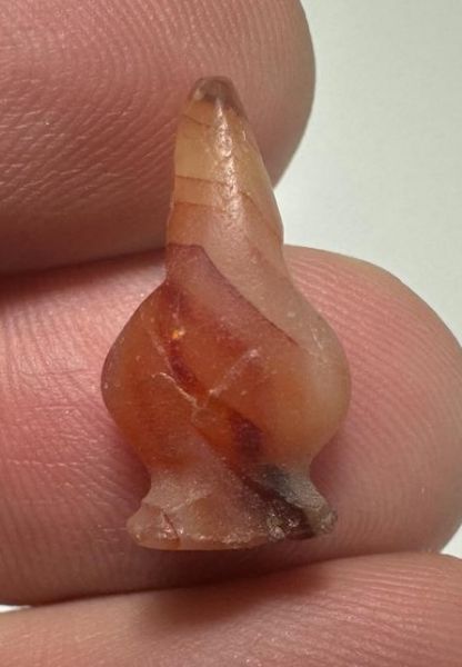 Picture of   ANCIENT EGYPT. CARNELIAN POPPY SEED AMULET. 1250 B.C  NEW KINGDOM