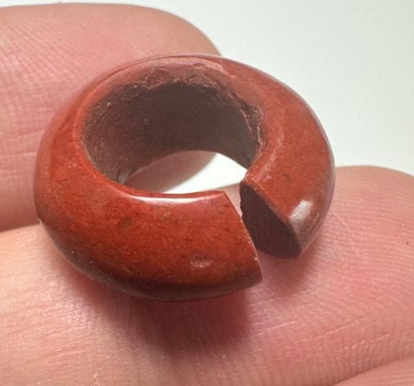 Picture of ANCIENT EGYPT, 18TH DYNASTY, RED JASPER HAIR RING. 1400 B.C