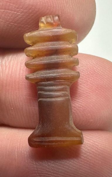 Picture of ANCIENT EGYPT, NEW KINGDOM CARNELIAN DJED PILLAR AMULET. 1400 - 1200 B.C
