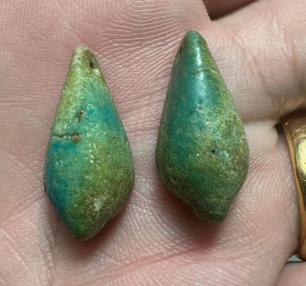 Picture of ANCIENT EGYPT. LOT OF TWO FAIENCE  AMULETS. 600 - 300 B.C