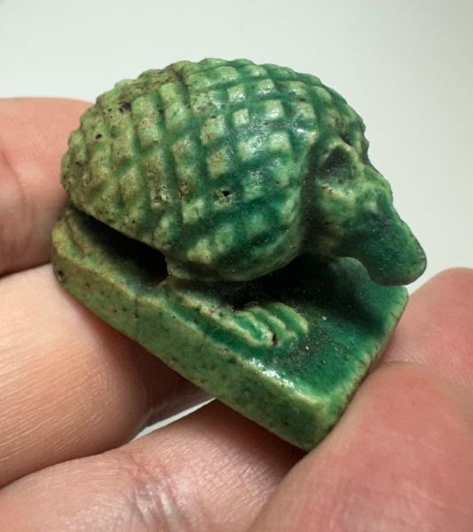 Picture of ANCIENT EGYPT.  LARGE FAIENCE HEDGEHOG. 600 - 300 B.C
