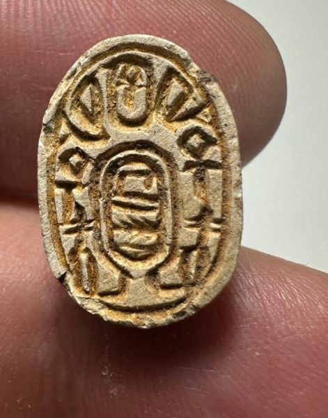 Picture of ANCIENT EGYPT.  SECOND INTERMEDIATE PERIOD STEATITE  STONE SCARAB. 1750 - 1550 B.C 