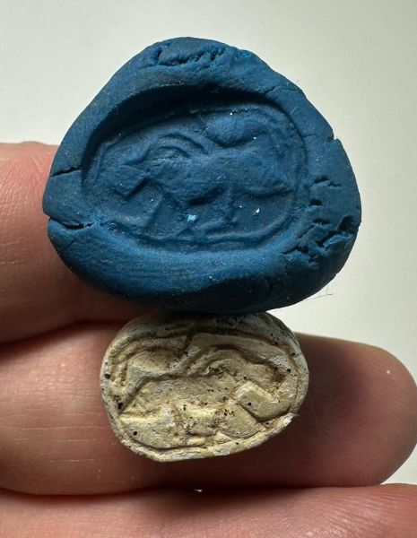 Picture of ANCIENT EGYPT.  SECOND INTERMEDIATE PERIOD STEATITE  STONE SCARAB. 1750 - 1550 B.C 