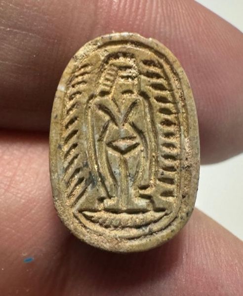Picture of ANCIENT EGYPT.  SECOND INTERMEDIATE PERIOD STEATITE  STONE SCARAB. 1750 - 1550 B.C 