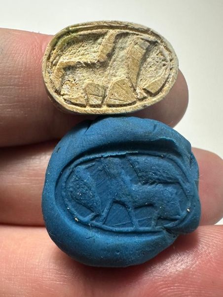 Picture of ANCIENT EGYPT.  SECOND INTERMEDIATE PERIOD STEATITE  STONE SCARAB. 1750 - 1550 B.C 