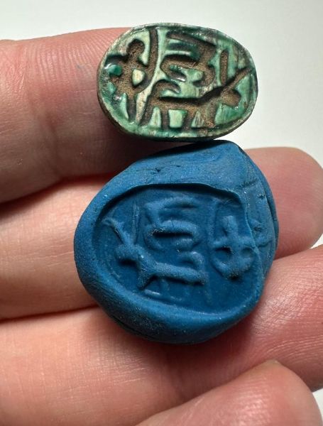 Picture of   Ancient Egypt. Glazed Stone Scarab. New Kingdom . 14th Century B.C
