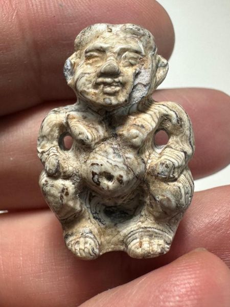 Picture of   Ancient Egypt. Large Banded Agate Stone Amulet of Potaikos . 600 - 300 B.C or a bit later (Ptolemaic)