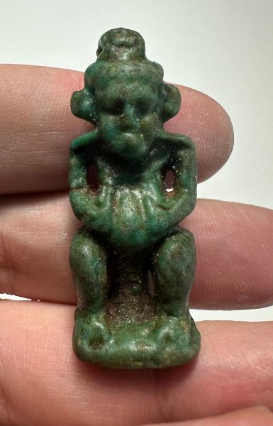 Picture of   Ancient Egypt. Large Faience Amulet of Bes . 600 - 300 B.C 