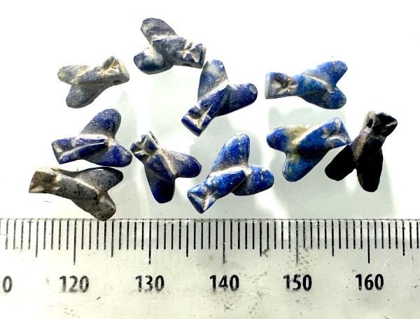 Picture of LOT OF 10 : ANCIENT EGYPT. NEW KINGDOM LAPIS LAZULI FLY AMULETS. 1400 B.C