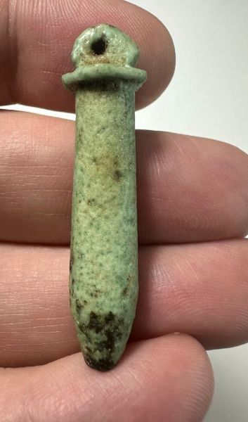 Picture of  ANCIENT EGYPT.  FAIENCE PAPYRUS SCEPTRE AMULET.  600 B.C    