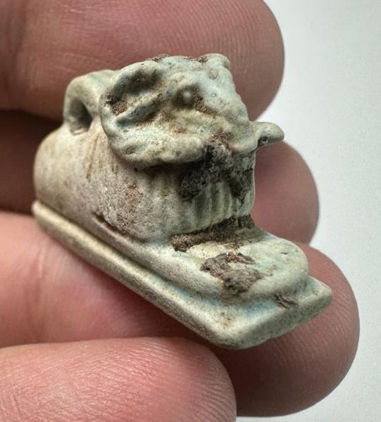 Picture of ANCIENT EGYPT.  LARGE FAIENCE  AMULET OF A KHNUM.  600 - 300 B.C  