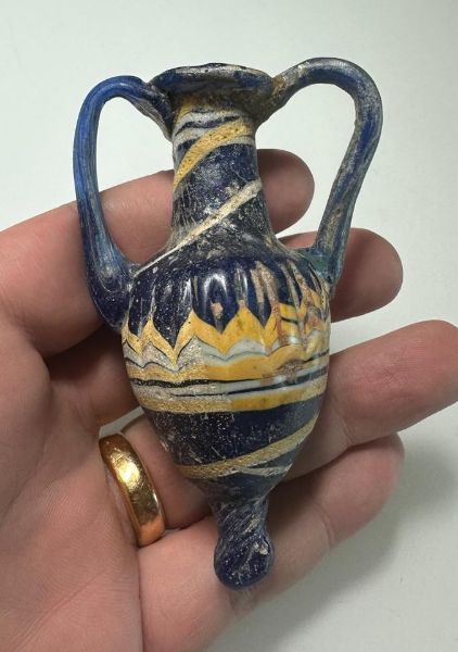 Picture of Ancient Greek Core-Formed Glass Amphoriskos. 6th - 5th century B.C