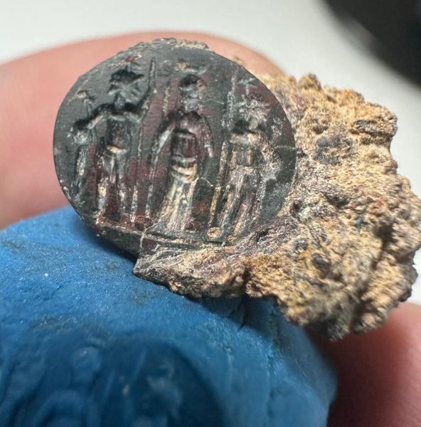 Picture of Roman Near East. Stone intaglio in iron ring setting (12 x 10 mm).