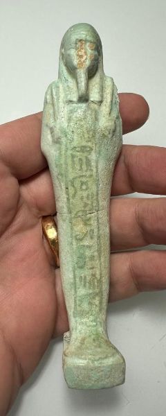 Picture of  Ancient Egypt. FAIENCE USHABTI.  600 - 300 B.C. Inscribed. 