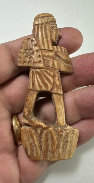 Picture of ANCIENT ROMAN BONE FIGURE OF A GLADIATOR . 400 - 500 A.D