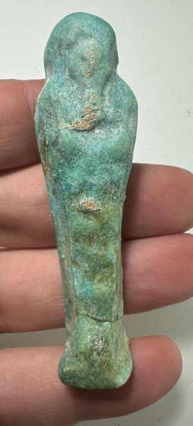 Picture of   Ancient Egypt. FAIENCE USHABTI.LATE PERIOD.  600 - 300  B.C  TRACES OF INSCRIPTION