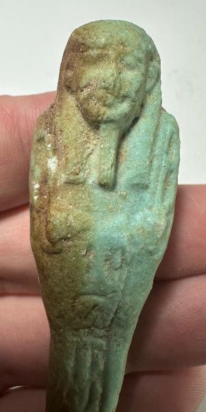 Picture of   Ancient Egypt. FAIENCE USHABTI.LATE PERIOD.  600 - 300  B.C.  INSCRIBED