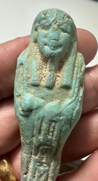 Picture of  Ancient Egypt. FAIENCE USHABTI.LATE PERIOD.  600 - 300  B.C  INSCRIBED 