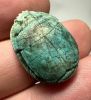 Picture of ANCIENT EGYPT. NEW KINGDOM GLAZED STONE SCARAB WITH THE NAME OF QUEEN HATSHEPSUT. 1479 - 1458 B.C  OPEN WORK